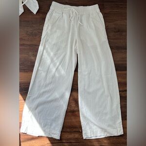 a new day White Linen Wide-Leg Pants
